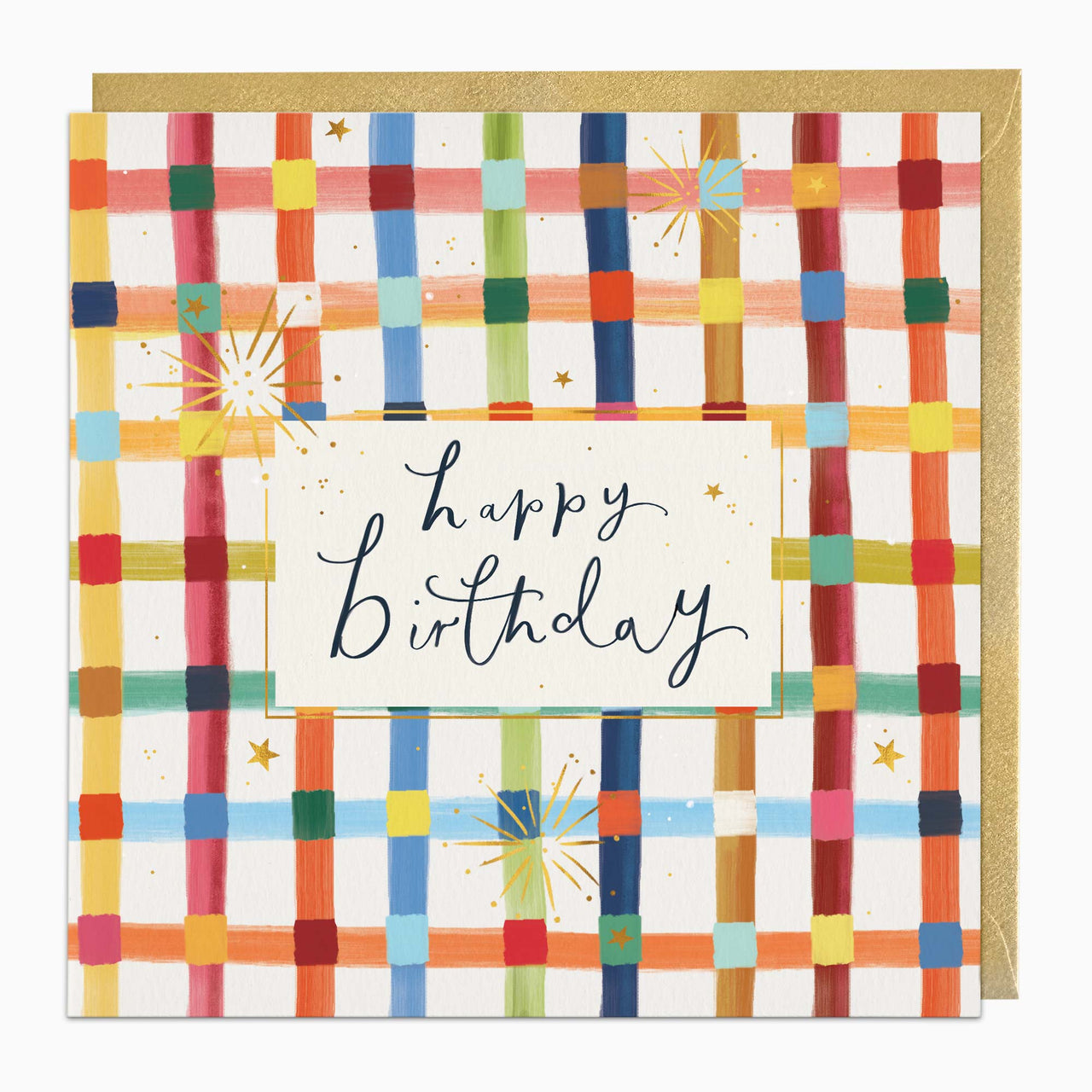 Greeting Card-H082 - Checkered Birthday Card-Whistlefish
