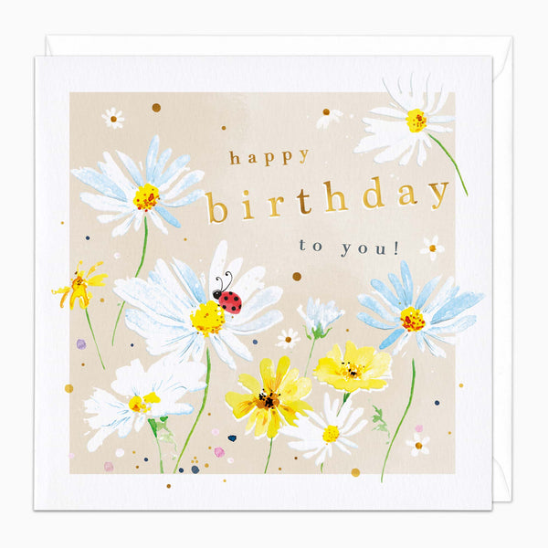 Greeting Card-H166 - Spring Meadow Birthday Card-Whistlefish