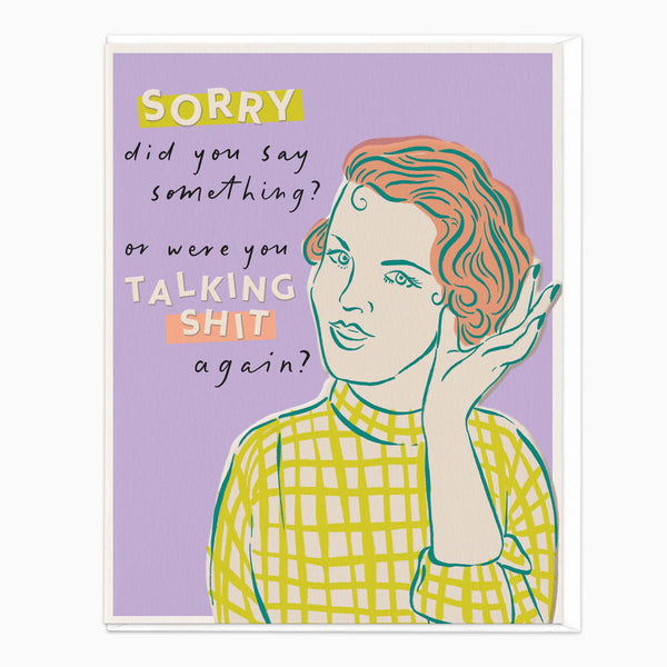 Greeting Card-J078 - Did You Say Something Card-Whistlefish