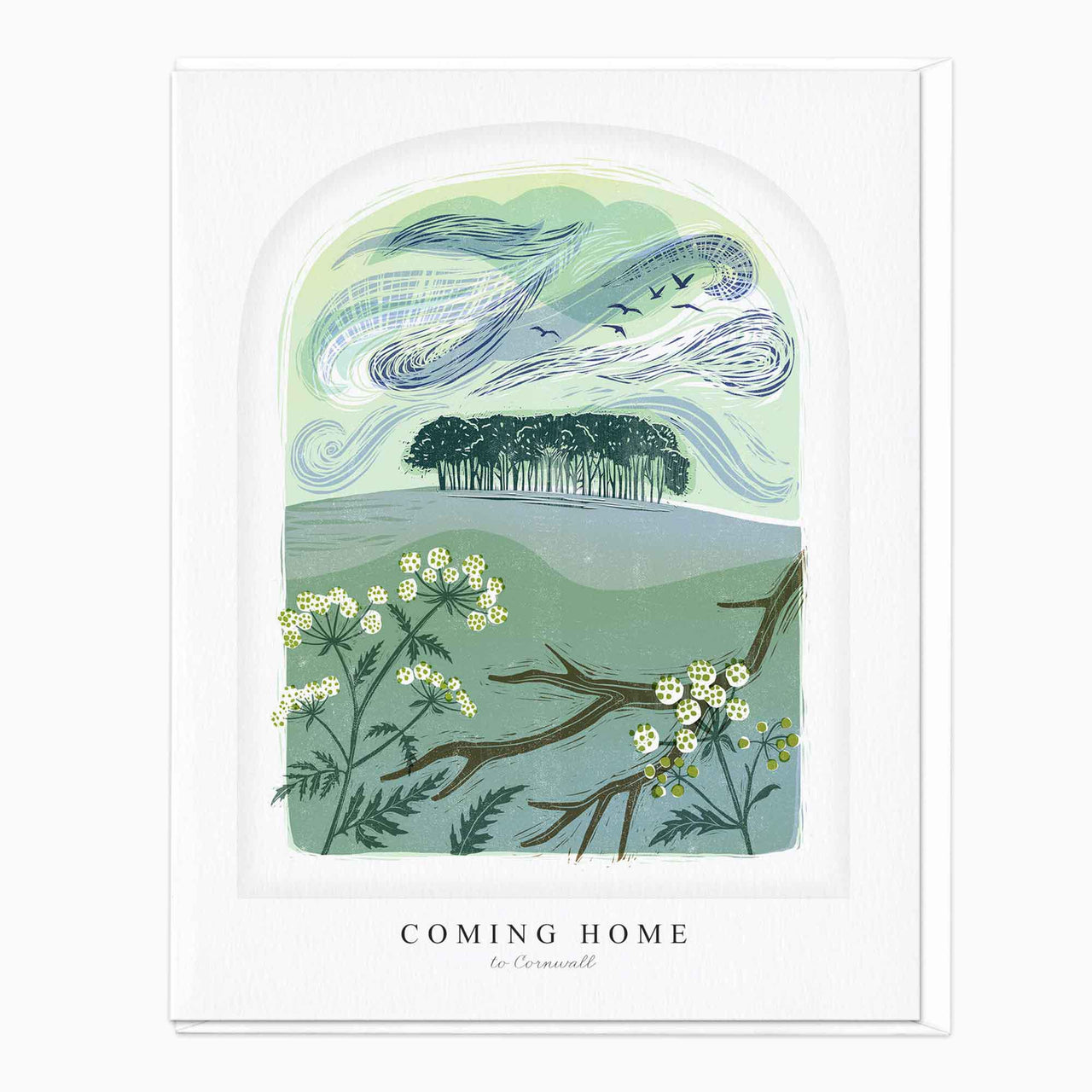 Greeting Card-LN039 - Coming Home Arched Lino Card-Whistlefish