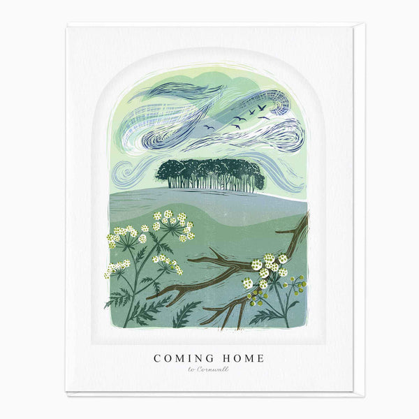 Greeting Card-LN039 - Coming Home Arched Lino Card-Whistlefish