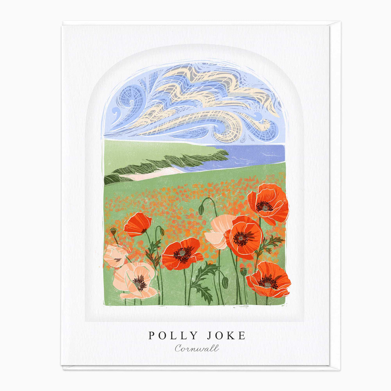 Greeting Card-LN056 - Polly Joke Arched Lino Card-Whistlefish