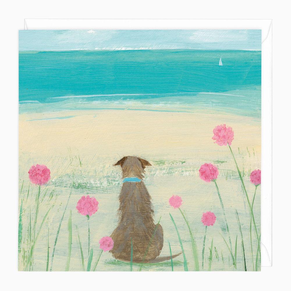 Greeting Card-W269 - Among The Sea Pinks Art Card-Hannah Cole