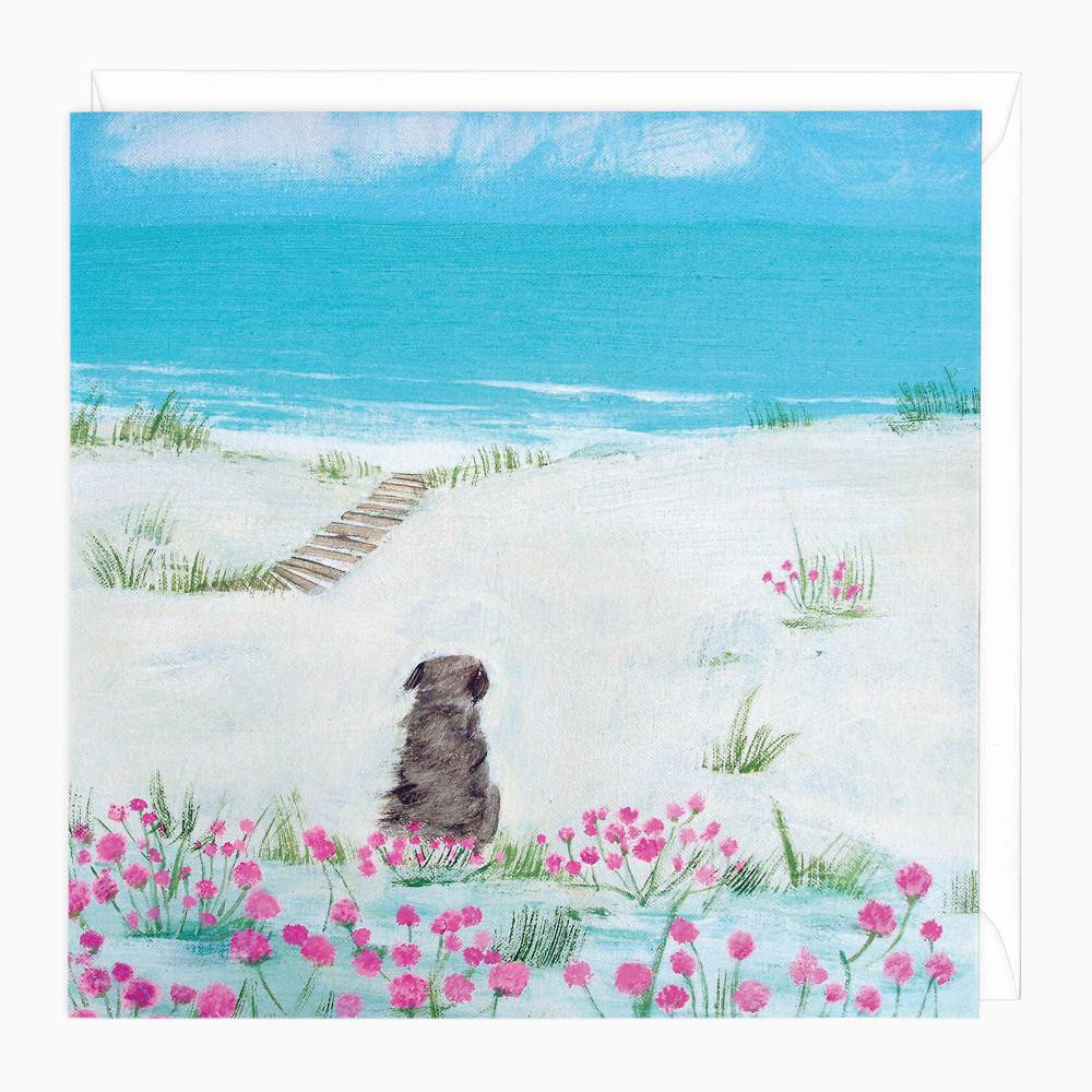 Greeting Card-W297 - Sea Pinks Art Card-Hannah Cole