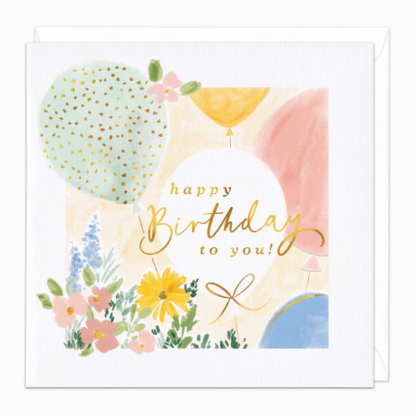 H191 - Pastel Balloons Birthday Card