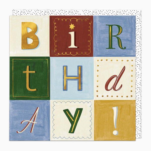 H198 - Big Check Birthday Card