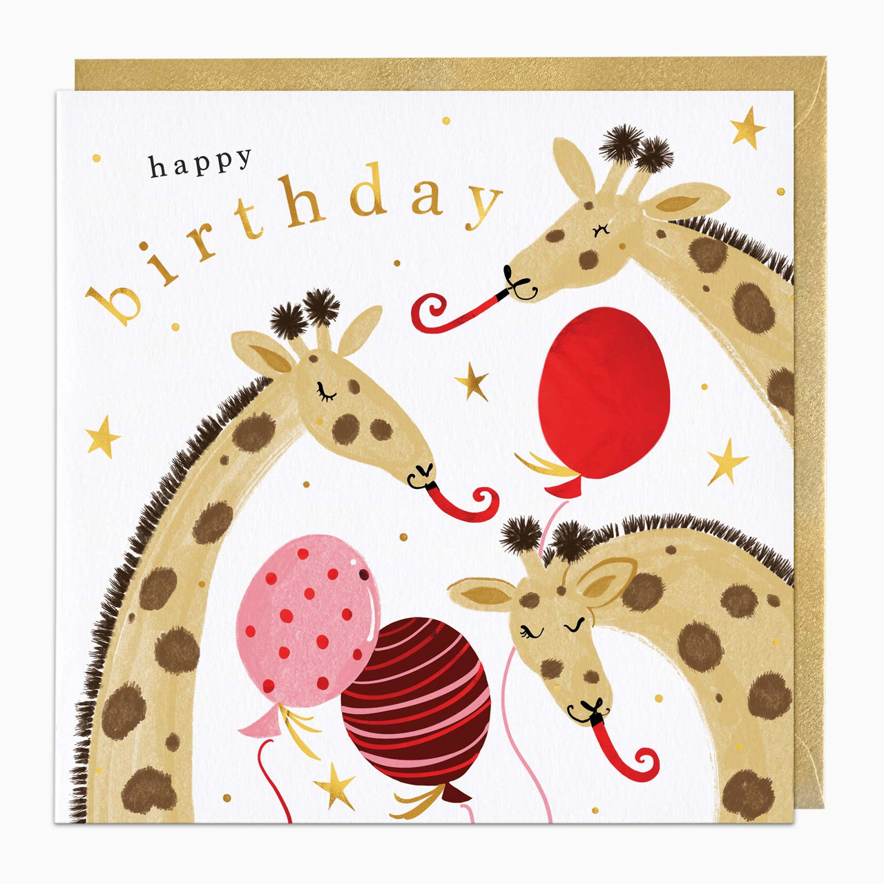 Greeting Card-H258 - Giraffes Birthday Card-Whistlefish