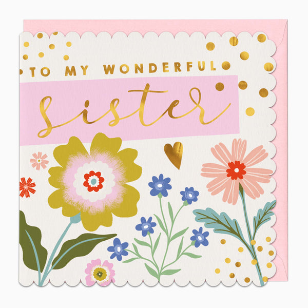 Greeting Card-H263 - Wonderful Sister Card-Whistlefish