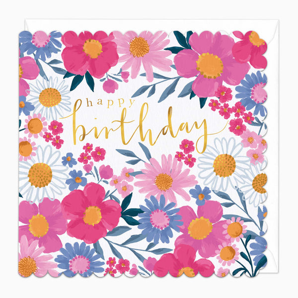 Greeting Card-H264 - Bright Floral Birthday Card-Whistlefish