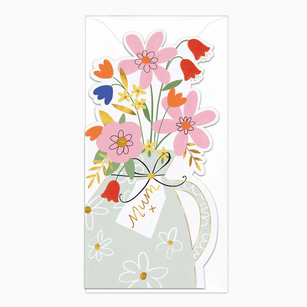 Greeting Card-H283 - Tall Flowers Mum Card-Whistlefish