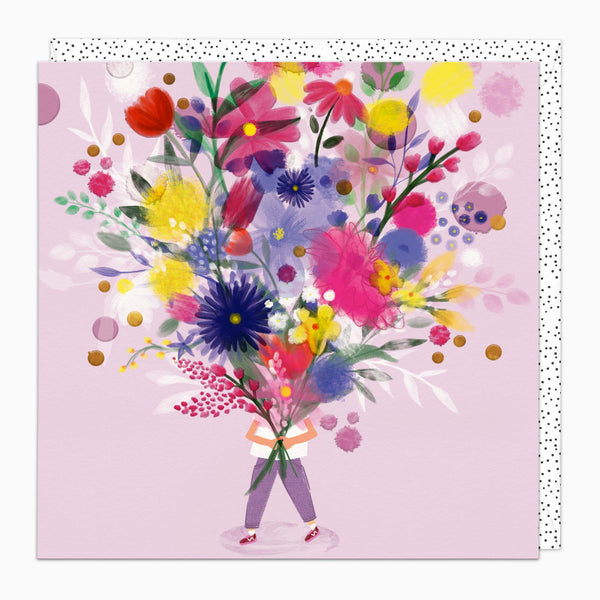 Greeting Card-H332 - Feather Floral Card-Whistlefish