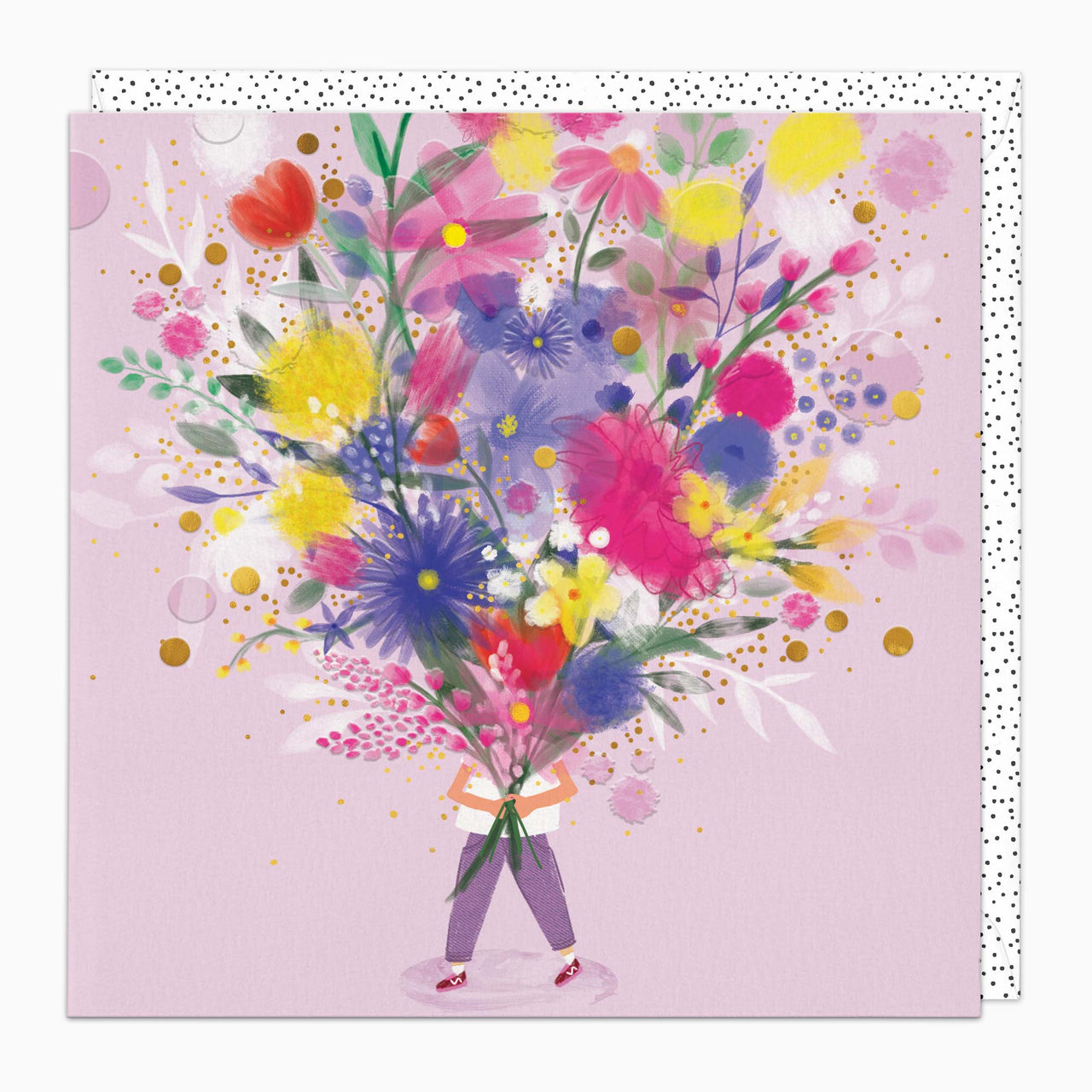 Greeting Card-H332 - Feather Floral Card-Whistlefish