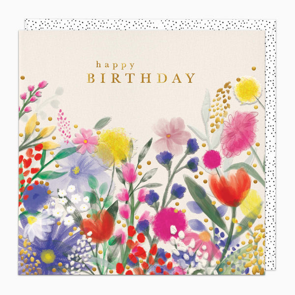 Greeting Card-H333 - Feather Floral Birthday Card-Whistlefish