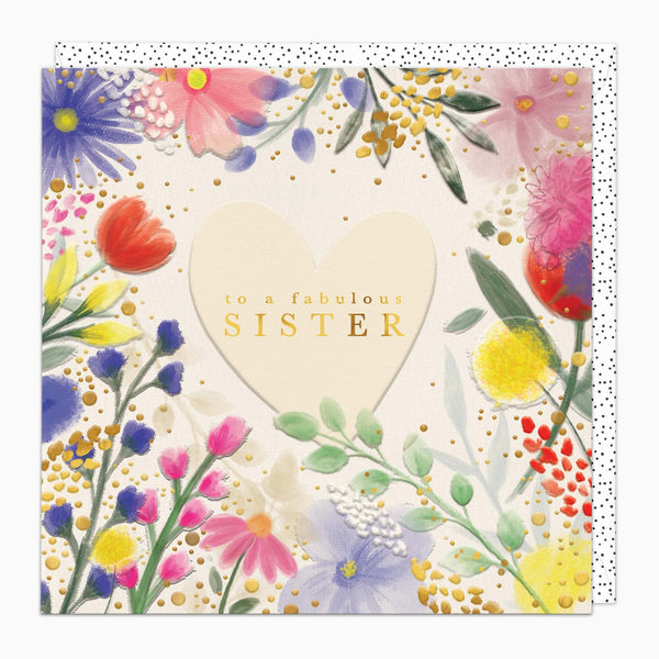 Greeting Card-H335 - Feather Floral Sister Card-Whistlefish