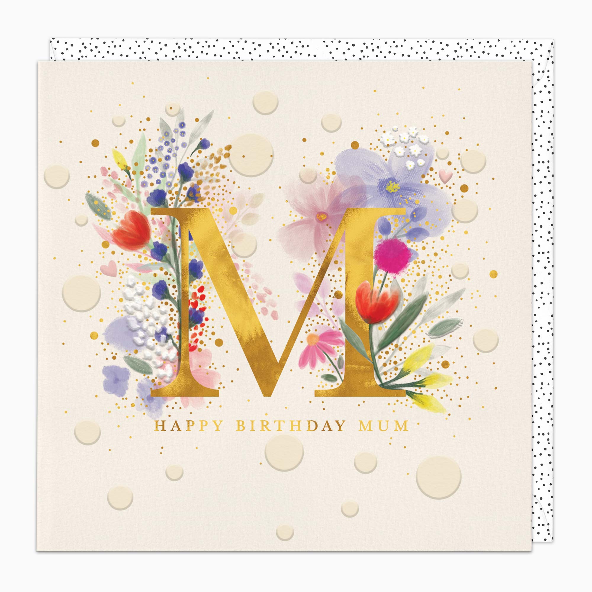 Greeting Card-H349 - Feather Floral Mum Birthday Card-Whistlefish