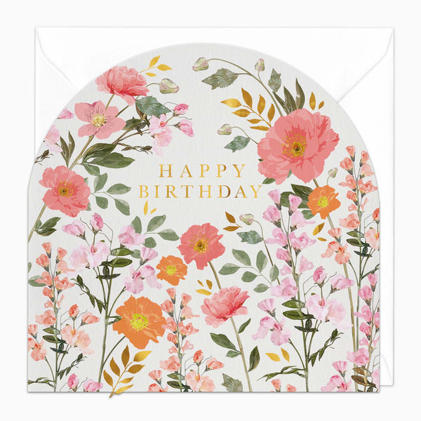 Greeting Card-H356 - Blush Blooms Birthday Card-Whistlefish