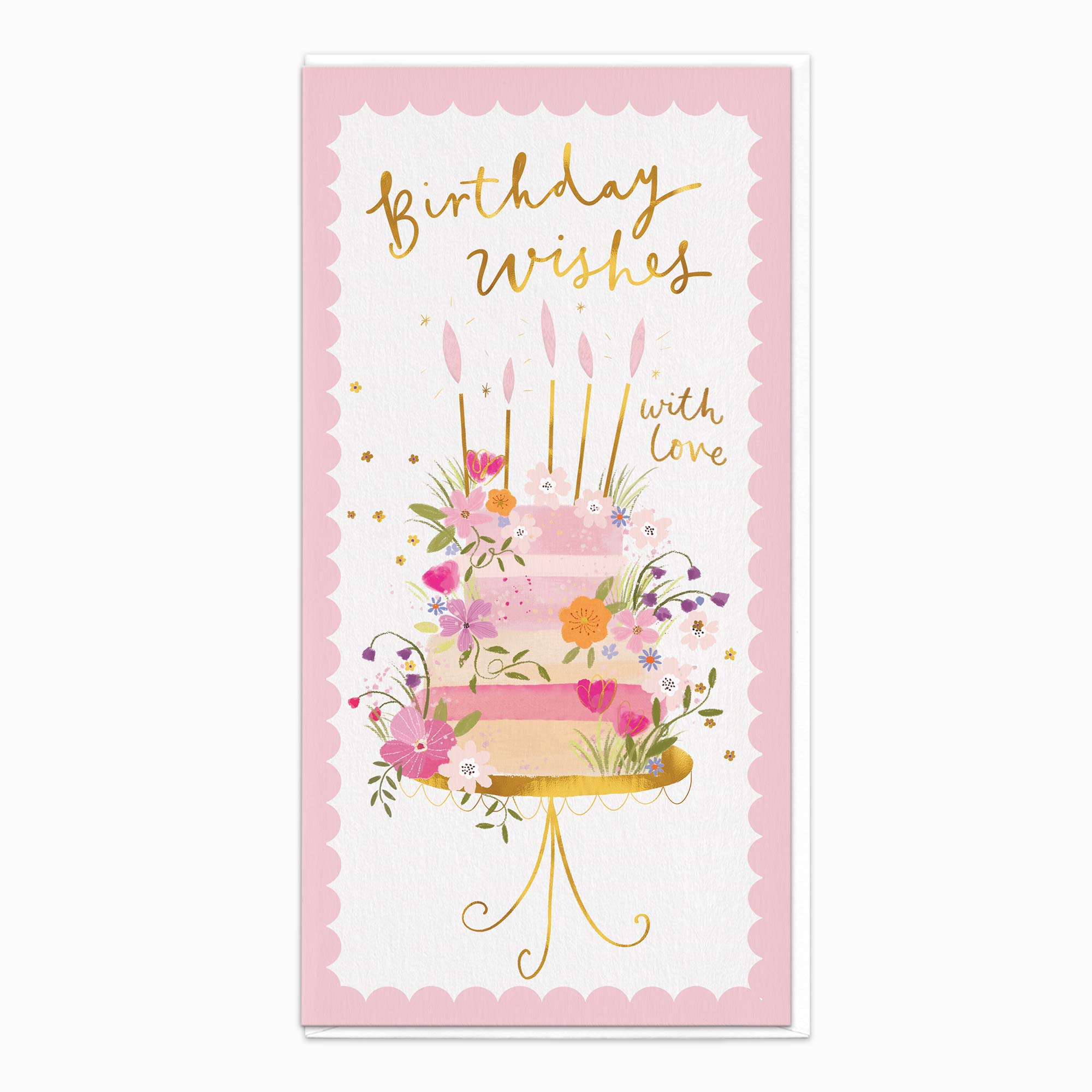 H360 - With Love Floral Cake Birthday Card