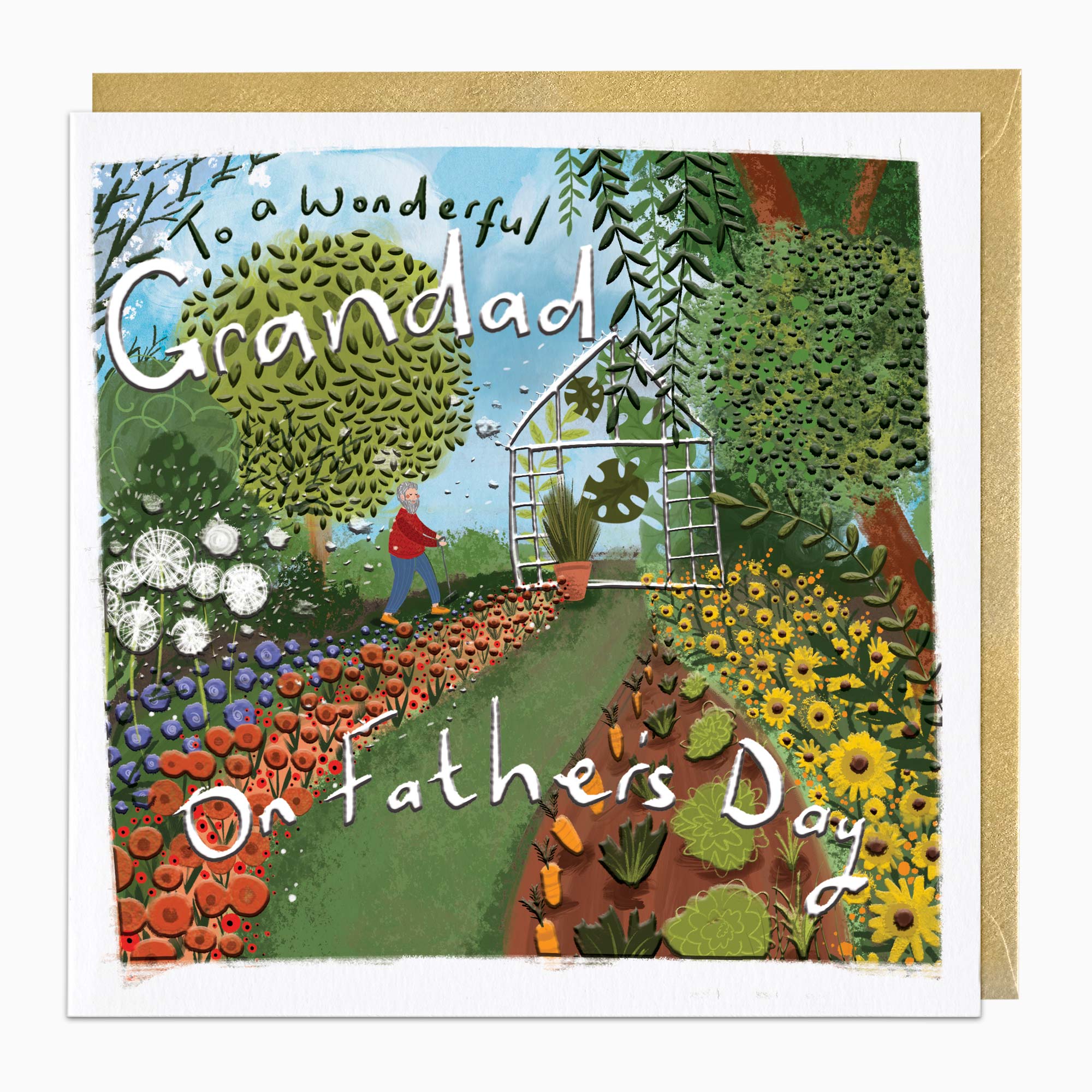 Greeting Card-H389 - Gardening Grandad Father's Day Card-Whistlefish