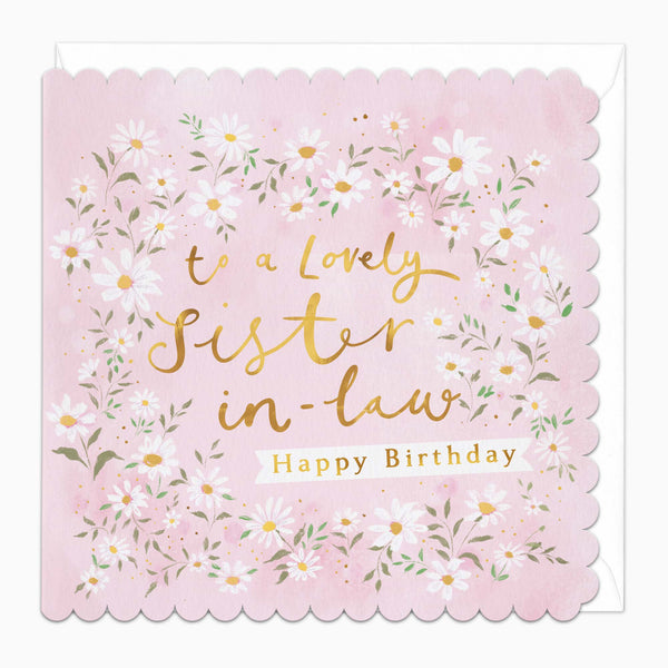 H408 - Daisy Chain Sister In Law Birthday Card