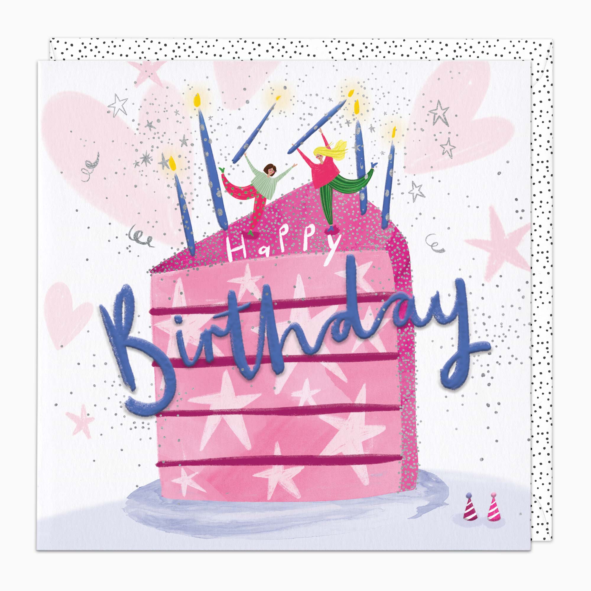 H415 - Pink & Silver Birthday Card