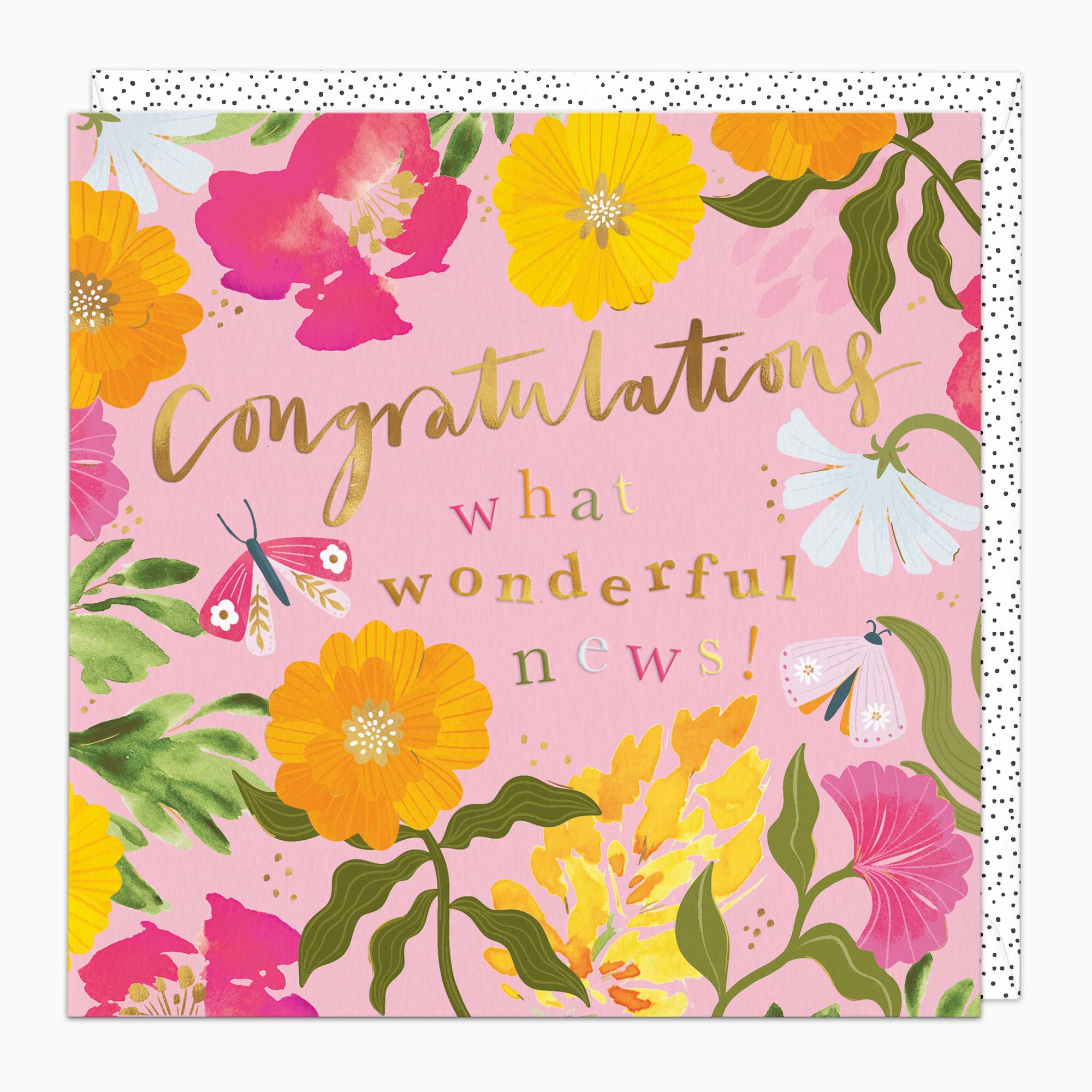 H425 - Pink Floral Congratulations Card