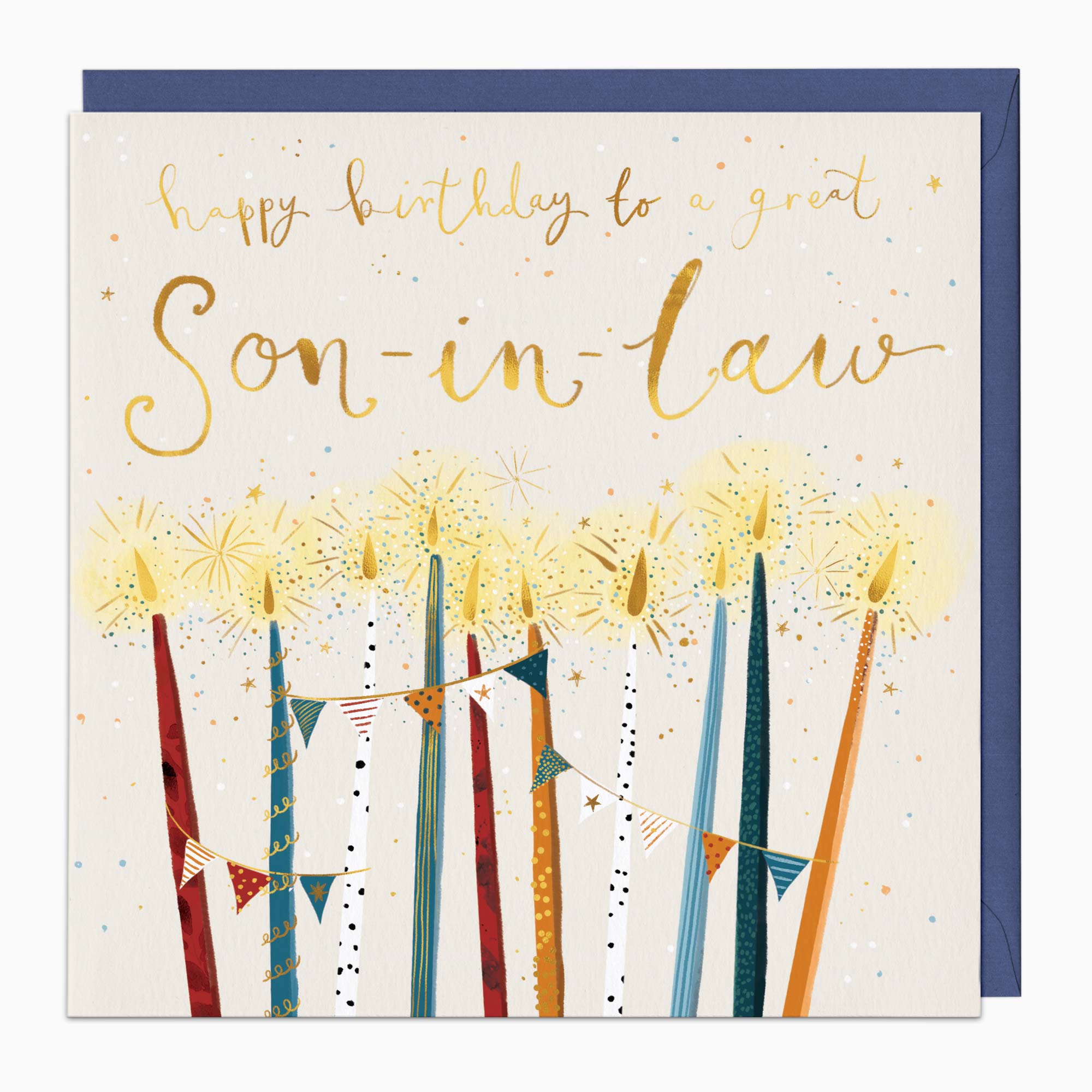 H427 - Cream Candles Son-In-Law Birthday Card