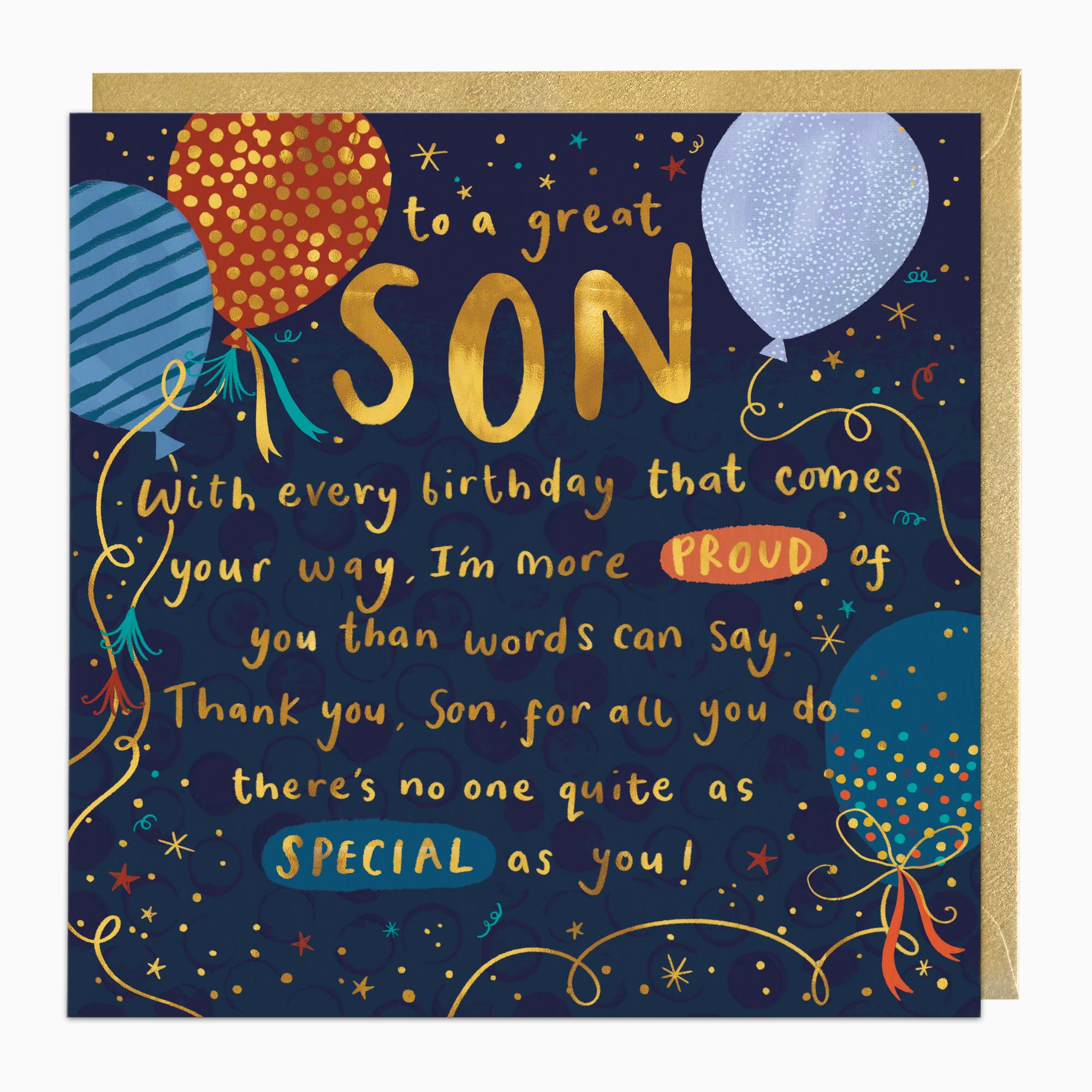 H428 - Poem to a Son Birthday Card