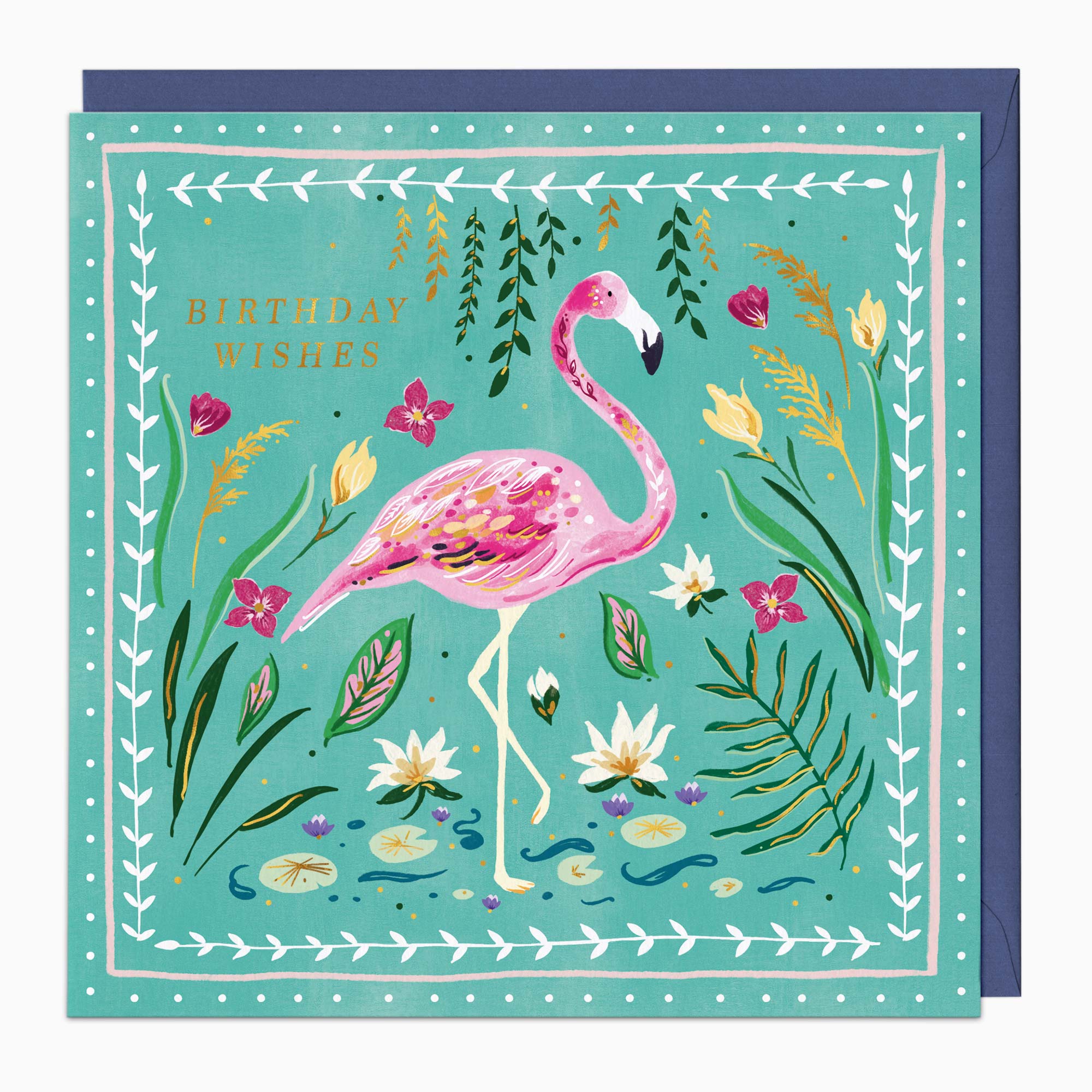 H452 - Painted Paradise Flamingo Birthday Card