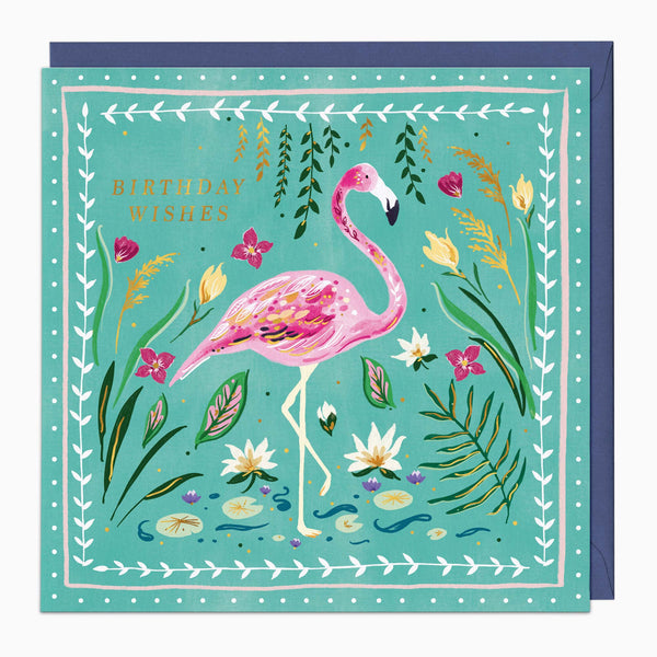 H452 - Painted Paradise Flamingo Birthday Card