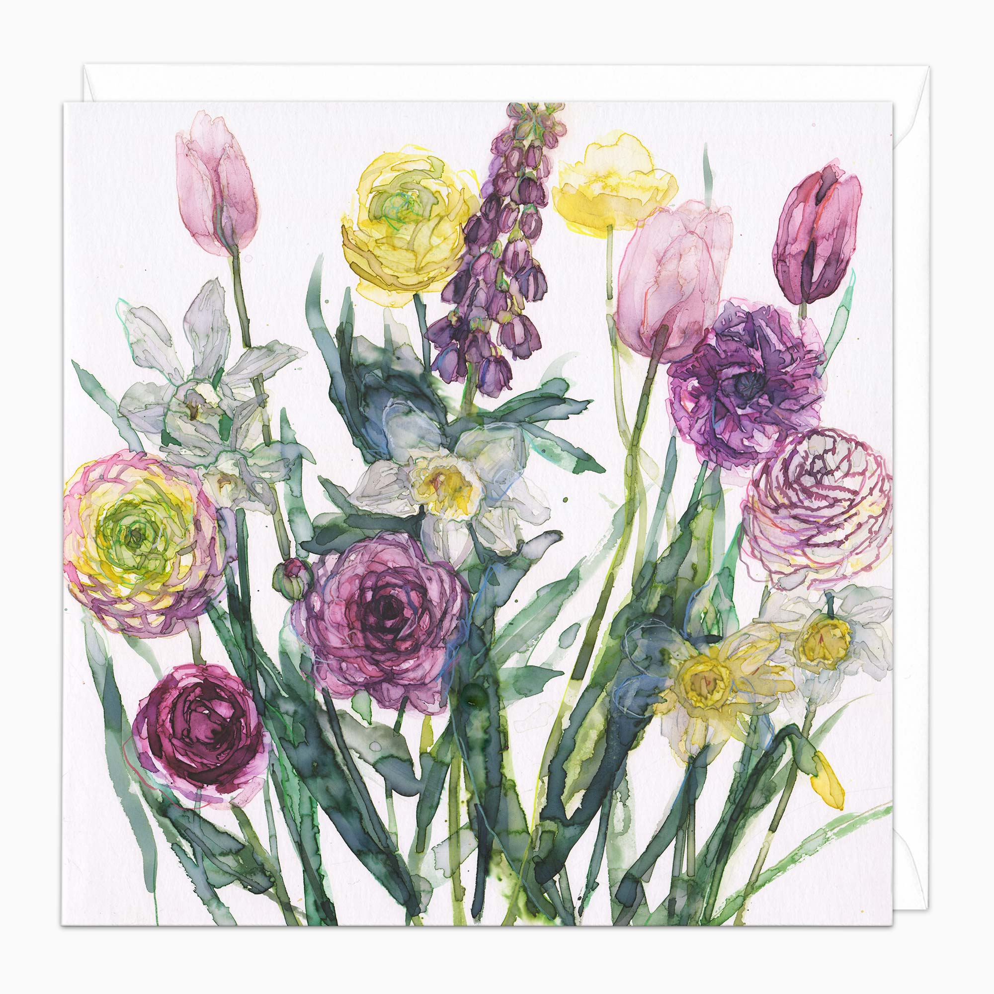 H464 - Spring Flowers & Ranunculus Art Card