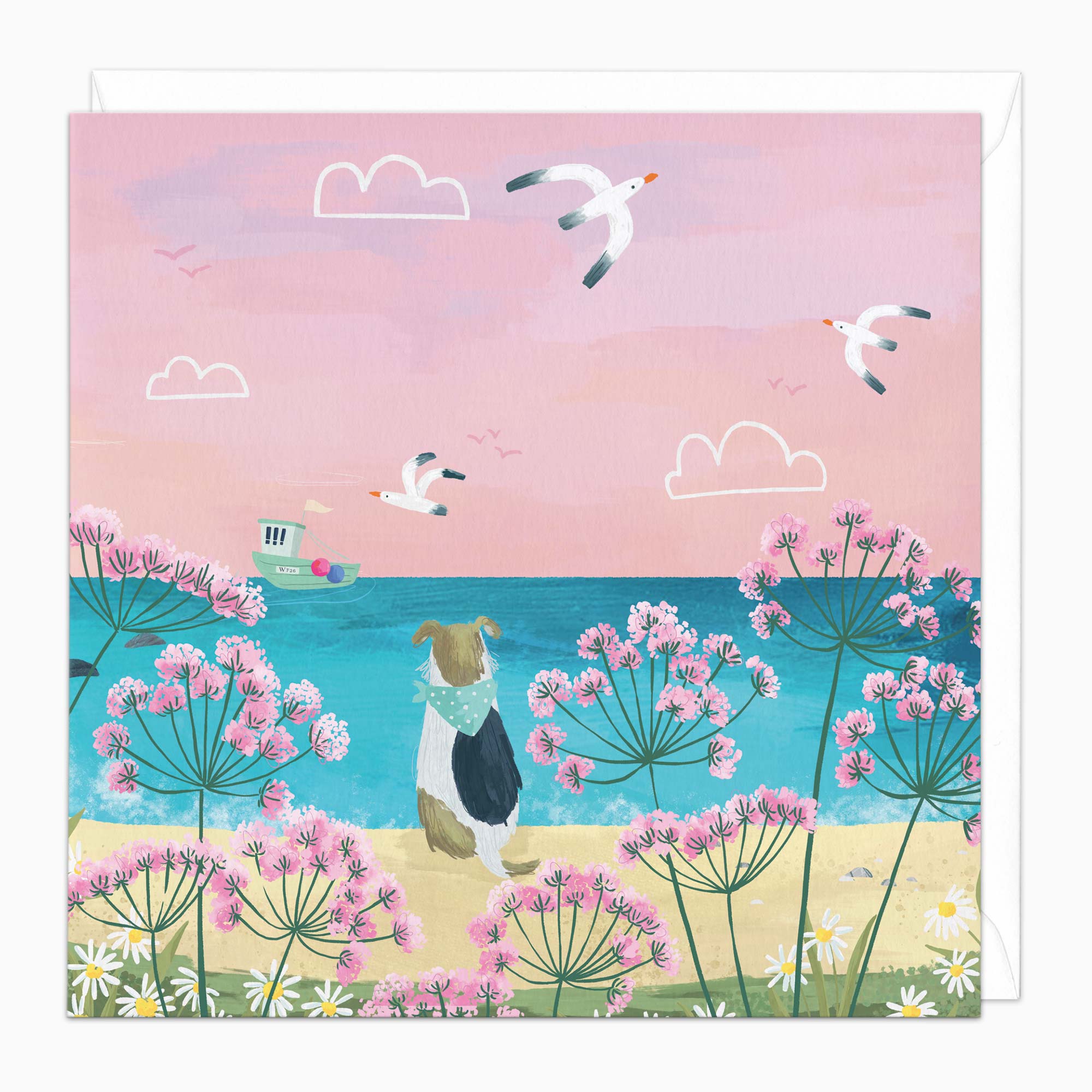 H465 - Cornish Coast Look Out Art Card