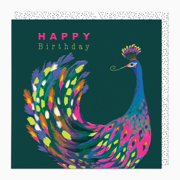 H484 - Party Peacock Birthday Card