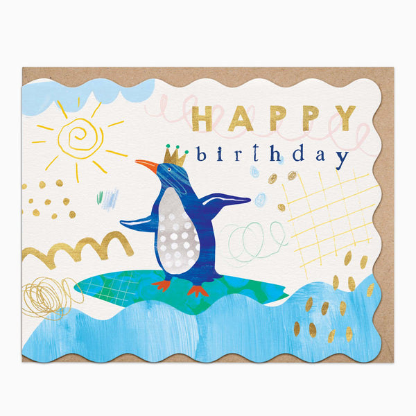 H499 - Penguin Party Splash Birthday Card