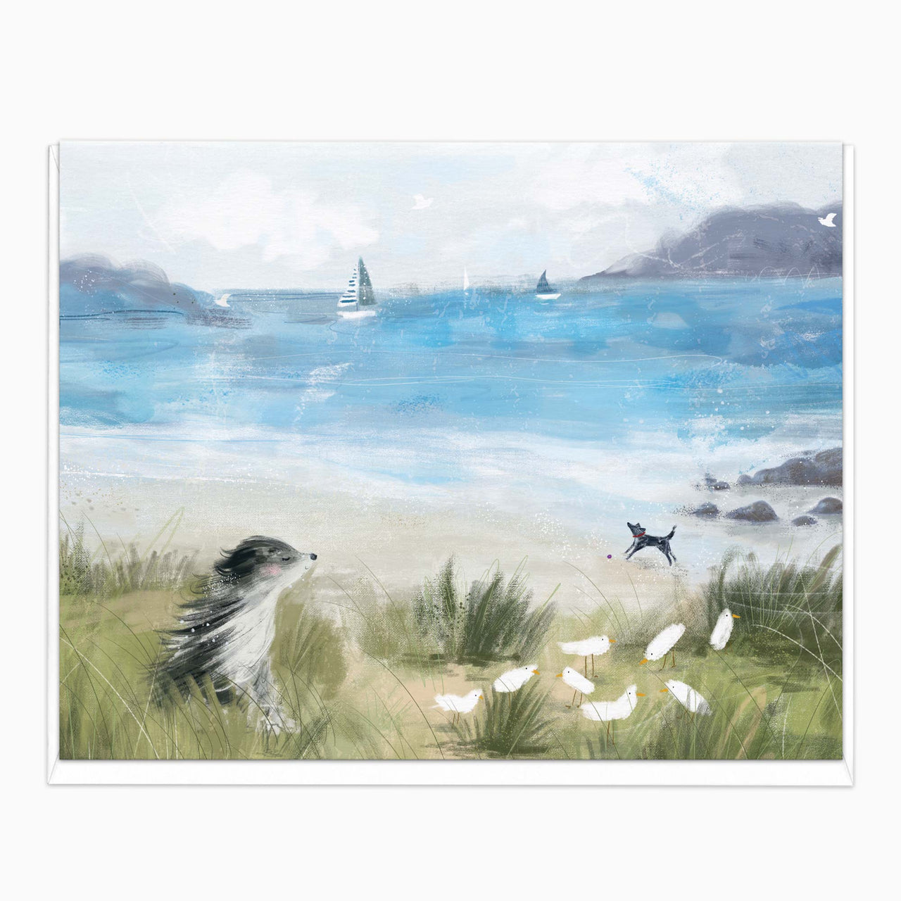 H509 - Winston in the Wind Art Card
