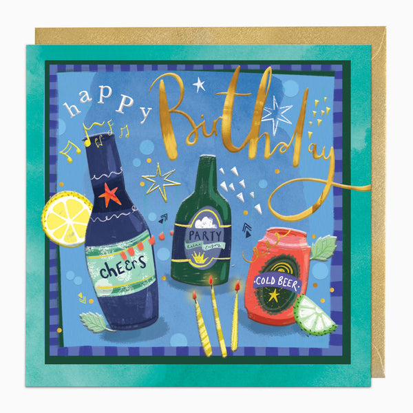 H527 - Beers & Bottles Birthday Card
