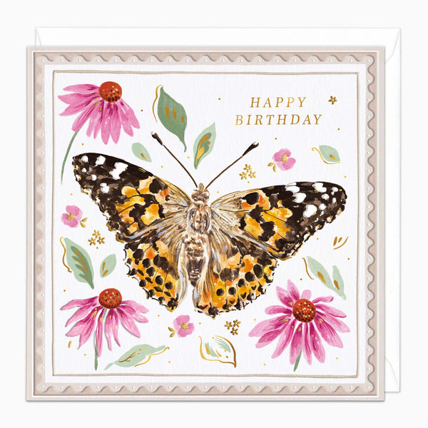 H532 - Painted Lady Butterfly Birthday Card