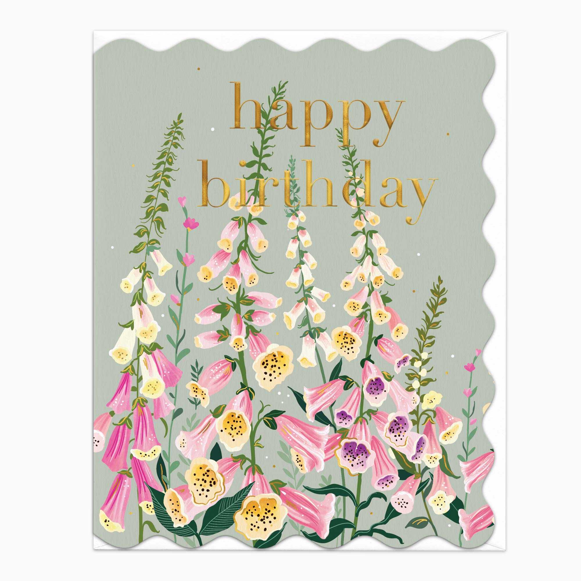 H542 - Foxgloves Birthday Card
