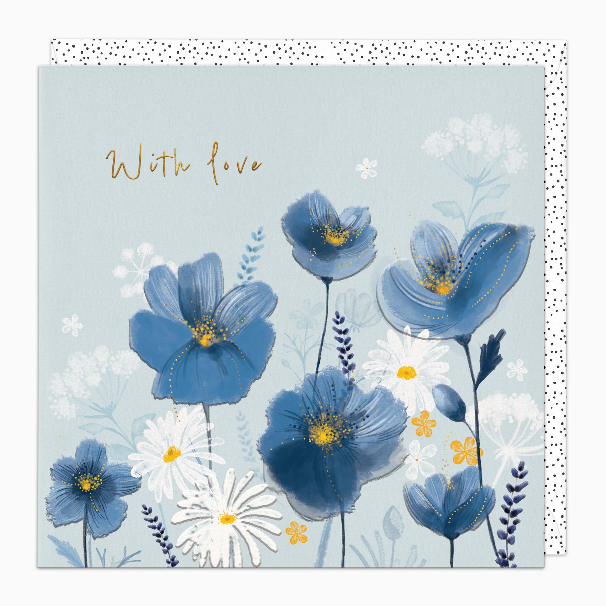 H566 - Blue Blooms With Love Card