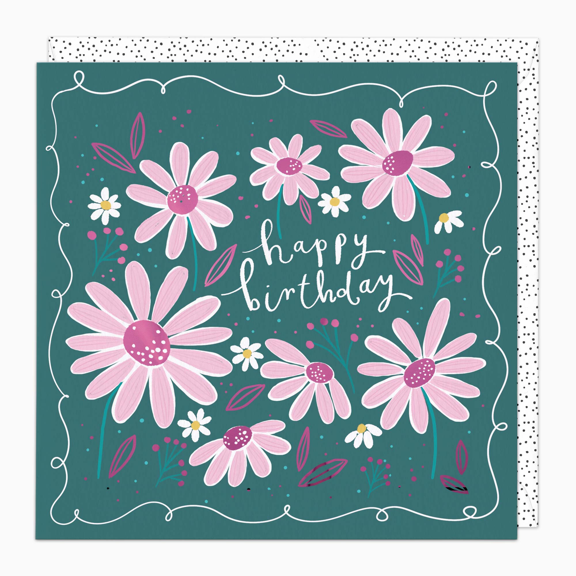 H594 - Pink Daisies Birthday Card