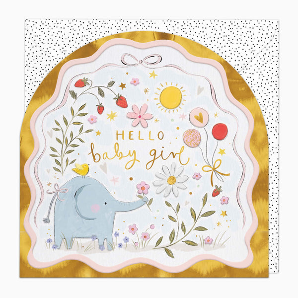 H602 - Gold Arch Baby Girl Card