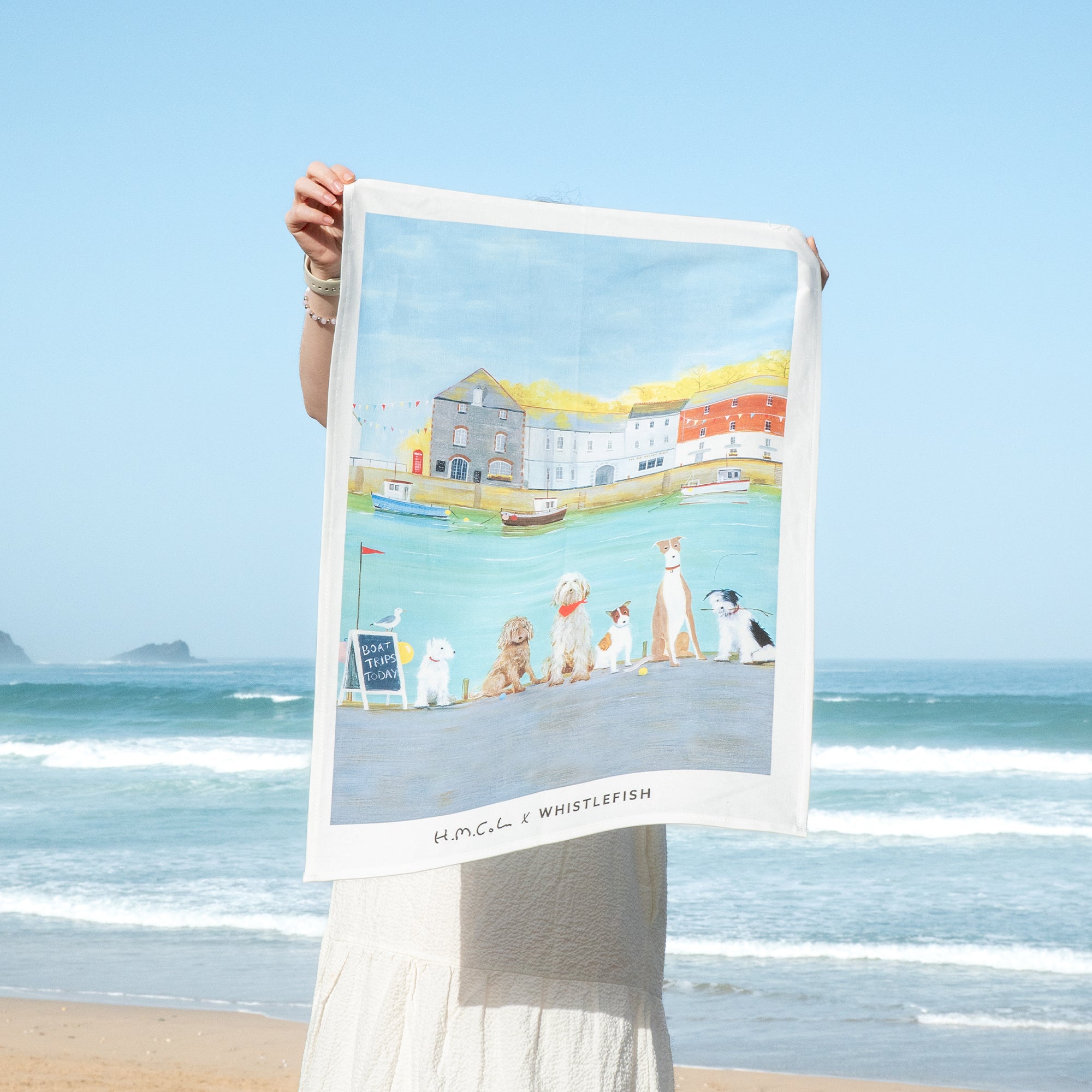 Tea Towel-HC14TT - Boat Trip Tea Towel-Hannah Cole