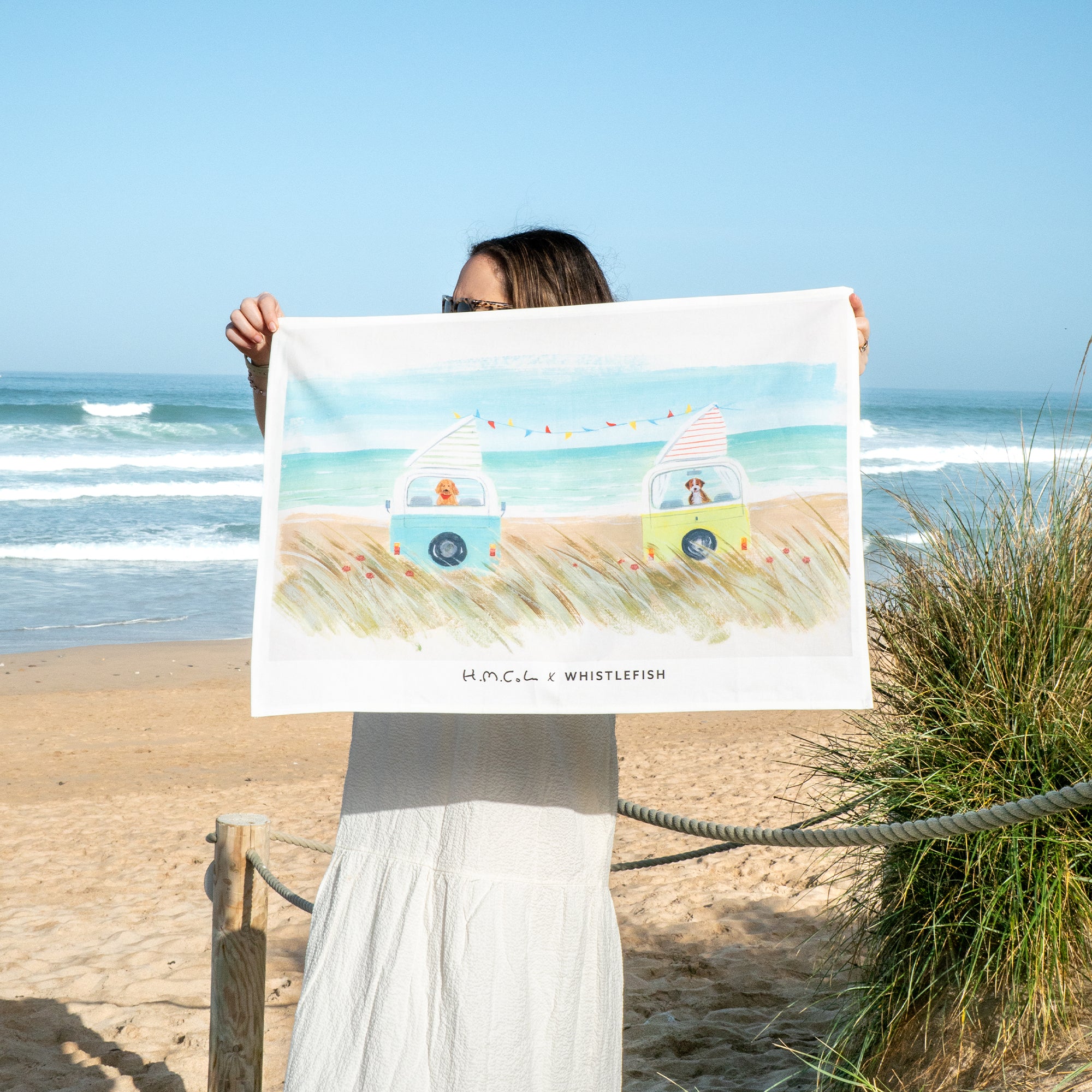 Tea Towel-HC19TT - Camper Dogs Tea Towel-Hannah Cole