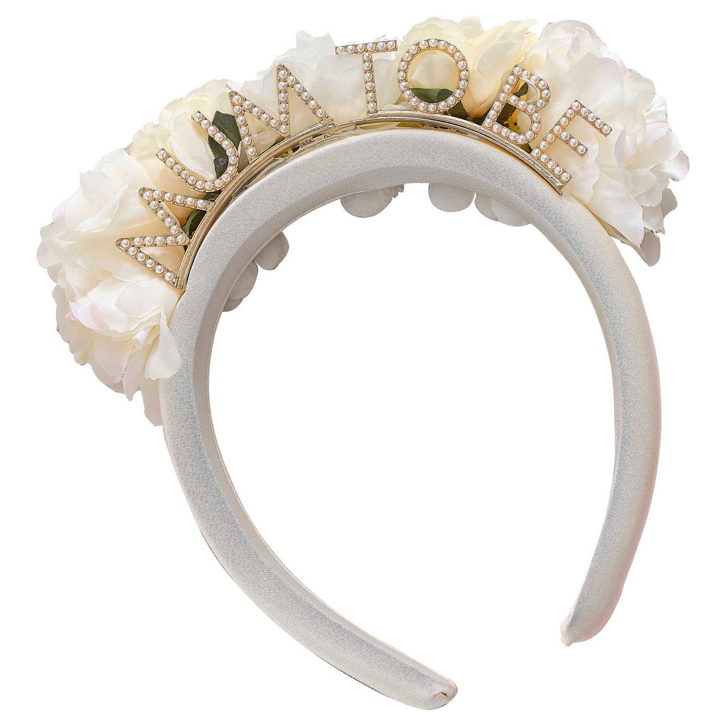 Headband - FLB-108-Floral Mum To Be Baby Shower Headband - Floral Mum To Be Baby Shower Headband - Whistlefish