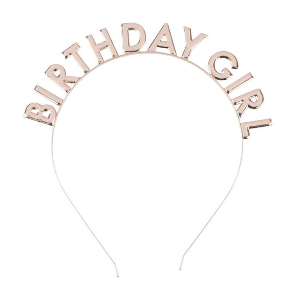 Headband - MIX-467 - Rose Gold Birthday Girl Headband - Rose Gold Birthday Girl Headband - Whistlefish