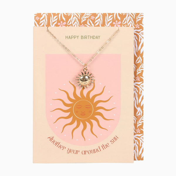 Jewellery Card-SZ_62325 - Sun Necklace on Birthday Card-Something Different Wholesale