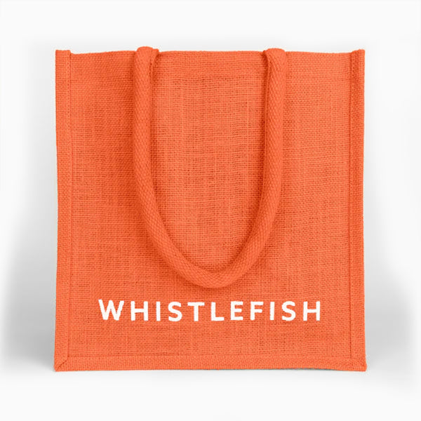 Jute Bag-JB193 - Sunset Orange Small Jute Bag-Whistlefish