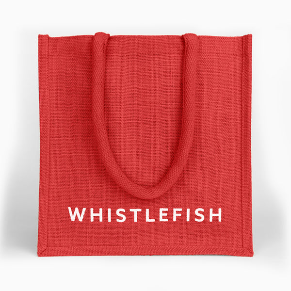 Jute Bag-JB194 - Phone Box Red Small Jute Bag-Whistlefish