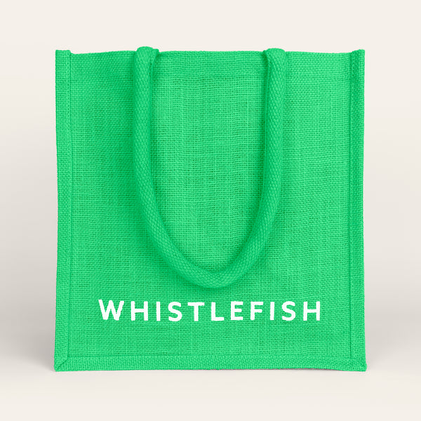Jute Bag-JB195 - Apple Green Small Jute Bag-Whistlefish
