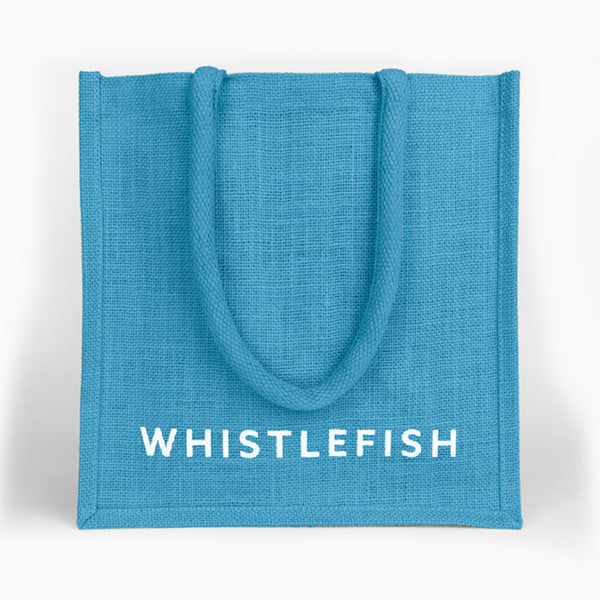 Jute Bag-JB200 - Sea Blue Small Jute Bag-Whistlefish
