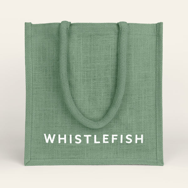 Jute Bag - JB2SA - Whistlefish Jute Bag Sage - Sage Jute Bag - Whistlefish